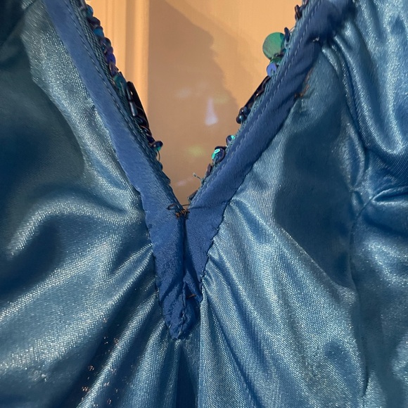 Sherri Hill Style 56697 Peacock Blue Mini Formal - Picture 8 of 10